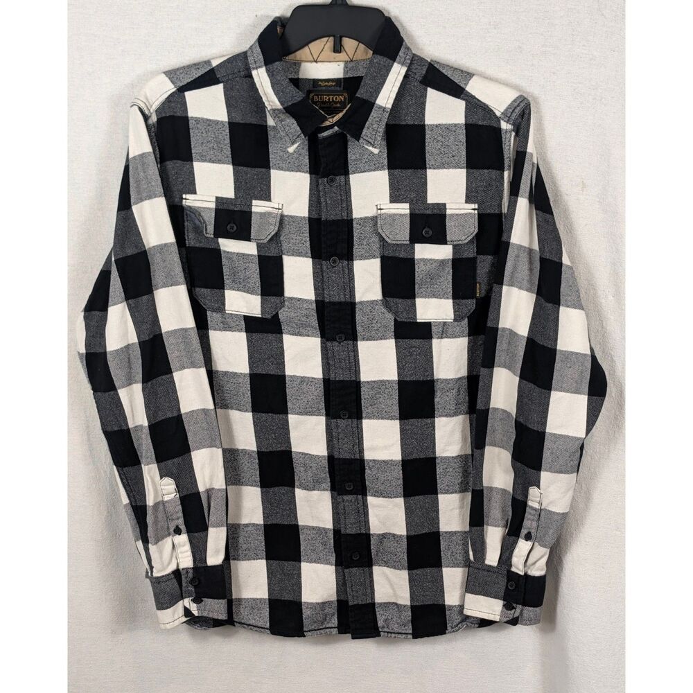 Y2K Burton DryRide Flannel Shirt Black/White Men's Size XL